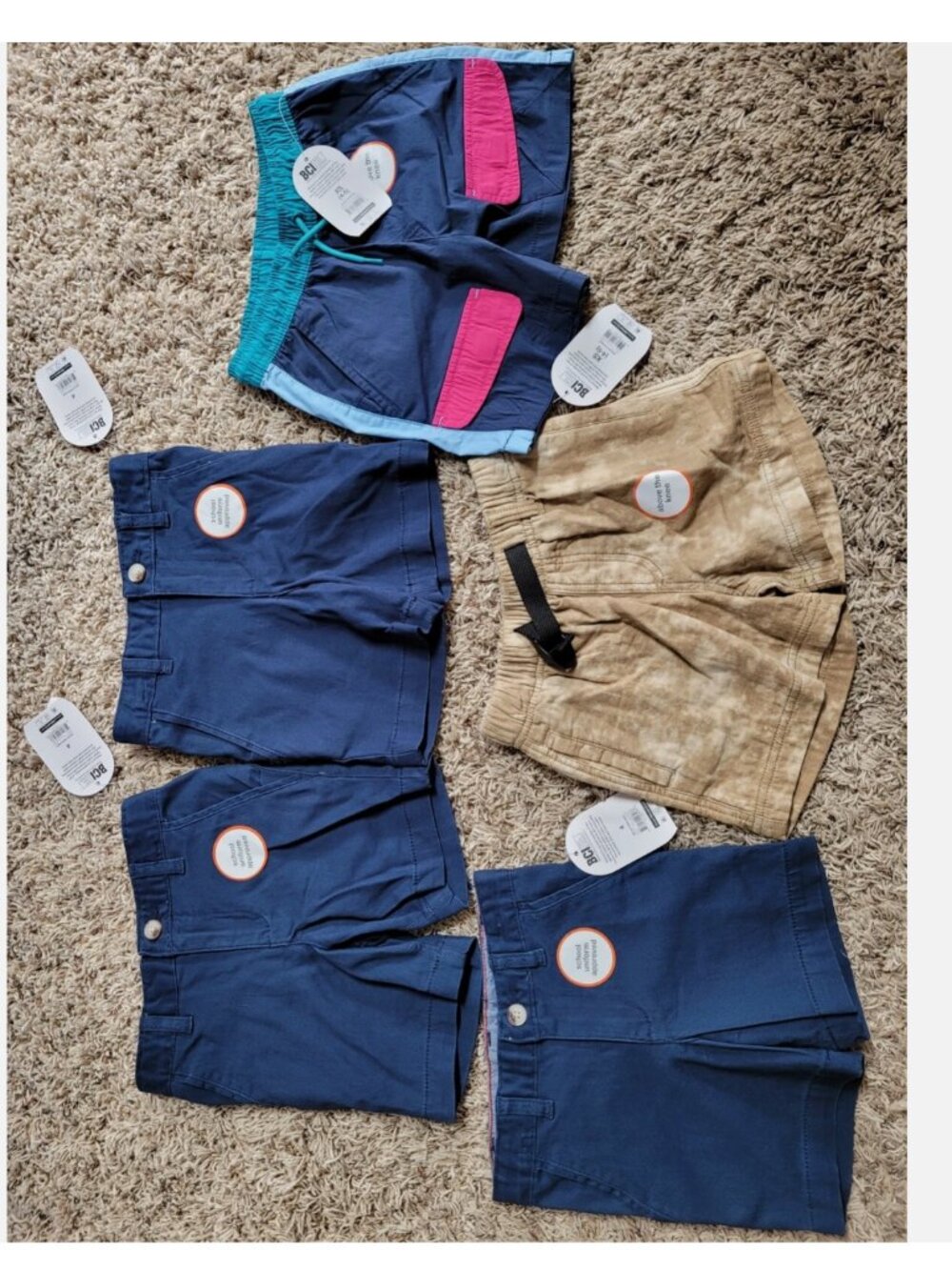 NEW LOT/5 BOYS SHORTS WONDER NATION BOYS 4-5 INCLUDING SCHOOL UNIFORM SHORTS